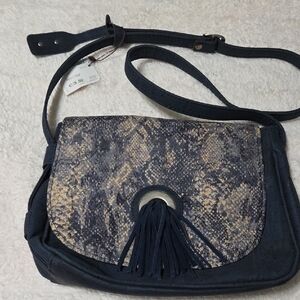 Stylish Blue and Tan Women's Bag